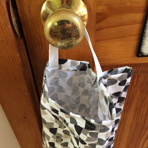 Plastic bag holder grocery dispenser Cotton Reusable Washable Mid Century Modern - Picture 3 of 3